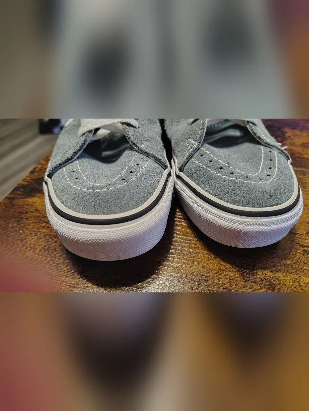 Vans Gray Suede High-Top Sneakers with White Laces